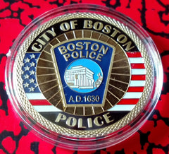BOSTON POLICE DEPARTMENT #1147 COLORIZED ART ROUND