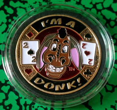 I'M A DONK DEUCES POKER COLORIZED ART ROUND CARD PROTECTOR