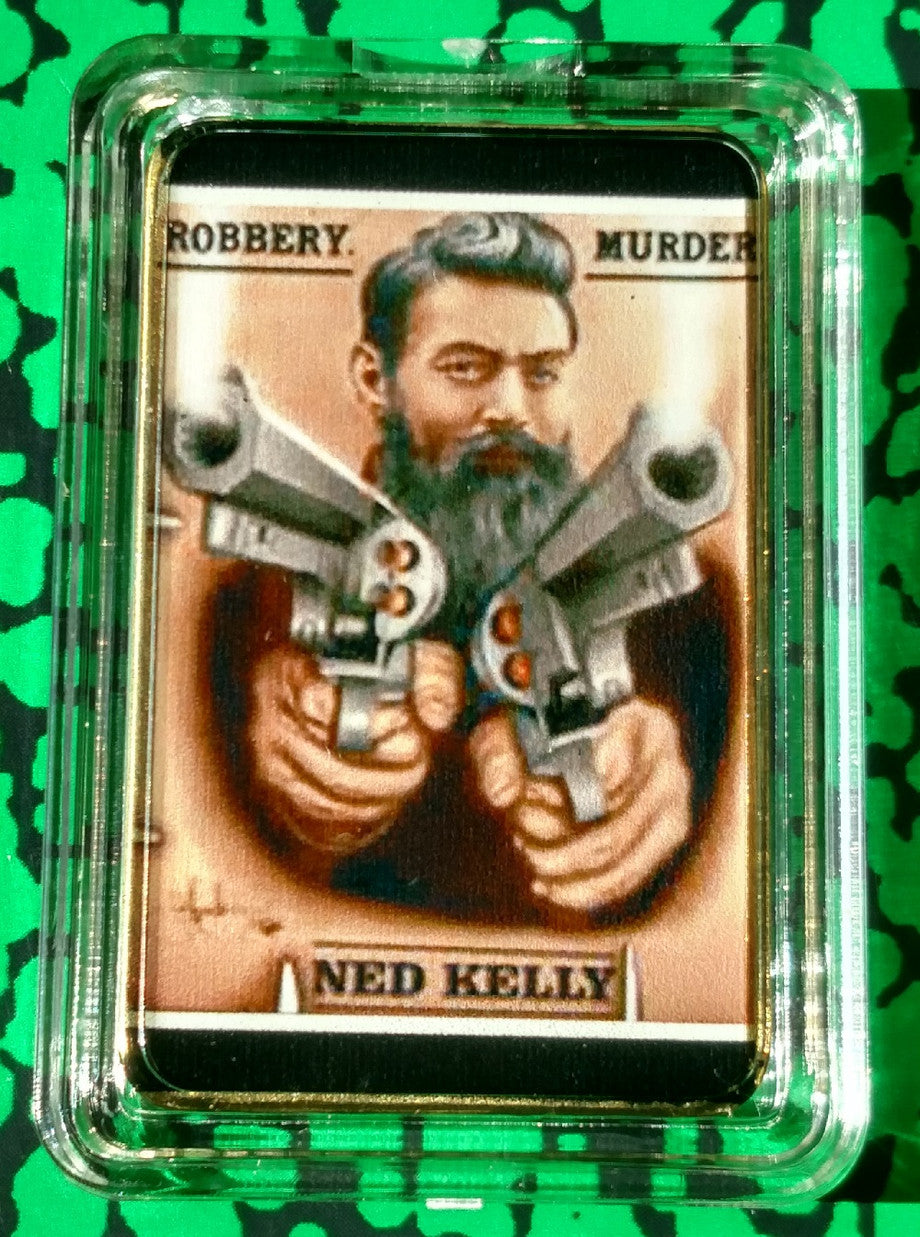 Ned Kelly Colorized Gold/Brass Art Bar