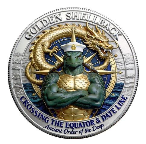 Navy Golden Shellback Military Honor Challenge Coin