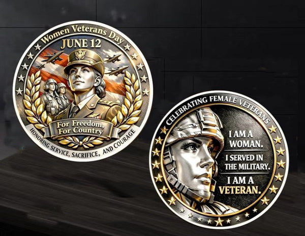Women Veterans Day - Celebrating Female Veterans #S8150K Military Honor Challenge Coin Award