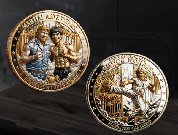 Chuck Norris - Bruce Lee Martial Arts Titans #S8149K Sports Honor Challenge Coin Award