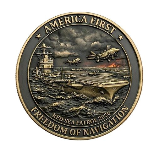 America First Red Sea Patrol - Freedom of Navigation #S8147K Military Honor Challenge Coin Award