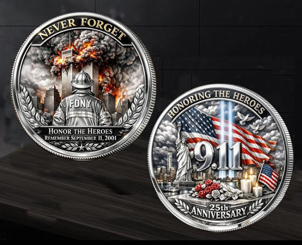 9/11 25th Anniversary Remembrance Never Forget FDNY #S8146K Honor Challenge Coin Award