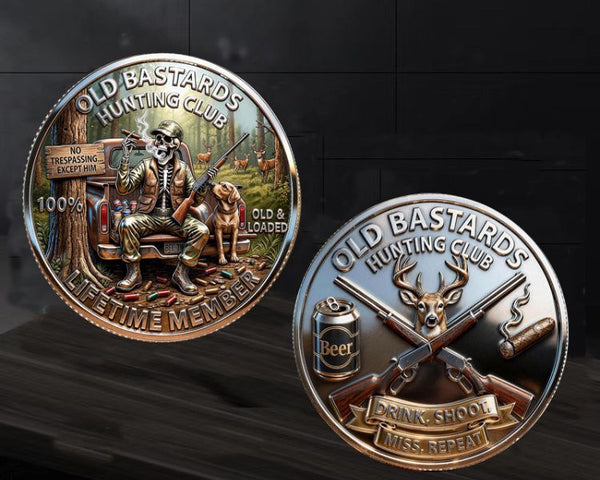 Old Bastards Hunting Club Lifetime Member #S8136K Honor Challenge Coin Award