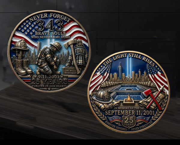 9/11 25th Anniversary Remembrance Never Forget FDNY #S8151K Honor Challenge Coin Award (Copy)