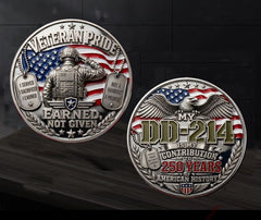 DD-214 Veteran Pride #S8145K Military Honor Challenge Coin Award