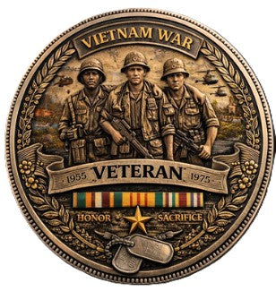 Vietnam War Veteran Honor Courage Sacrifice #S8210K Military Honor Challenge Coin Award