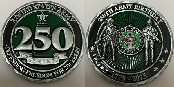 Army 250th Anniversary #SK7017 Large Military Challenge Coin