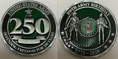 Army 250th Anniversary #SK7017 Large Military Challenge Coin