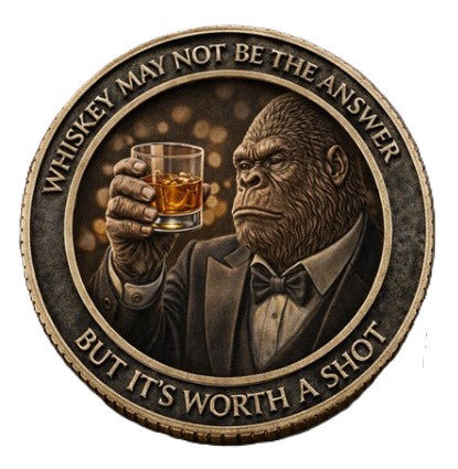 Whiskey Goes In - The Wisdom Comes Out #S8208K Novelty Challenge Coin Award