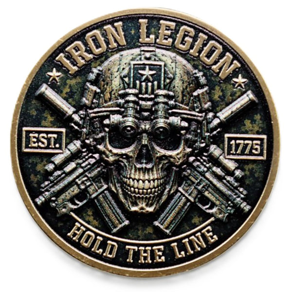 Iron Legion - Hold The Line - Honor and Sacrifice #S8190K Military Honor Challenge Coin Award