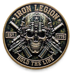 Iron Legion - Hold The Line - Honor and Sacrifice #S8190K Military Honor Challenge Coin Award