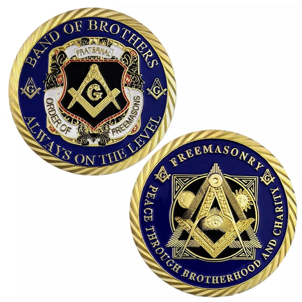 Masonic Freemason Band Of Brothers Always On The Level #S3123K 45mm Honor Challenge Coin Award
