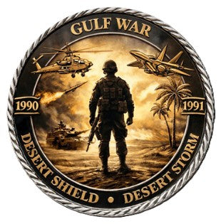Gulf War - Desert Shield - Desert Storm #S8174K Military Honor Challenge Coin Award