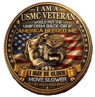 Marine Corps Veteran Just Older and Slower - Semper Fidelis #S8189K Military Honor Challenge Coin Award