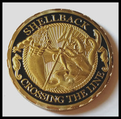 Navy Shellback Crossing The Line Emblem #S3243K Military Honor Challenge Coin Award