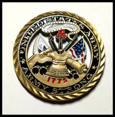 Army Strong Core Values Honor Commitment Colorized #S3183K Military Honor Challenge Coin Award