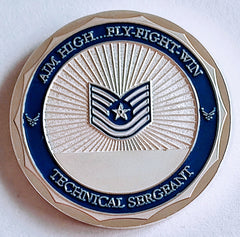 AIR FORCE RANK TECHNICAL SERGEANT #S3010K COLORIZED ART ROUND