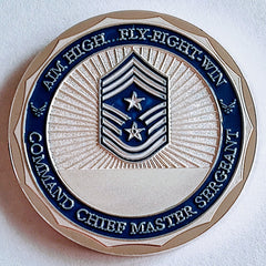 AIR FORCE RANK COMMAND CHIEF MASTER SERGEANT #S3016K COLORIZED ART ROUND