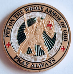Armor of God Pray Always Articles #S3042K Religious Honor Challenge Coin Award