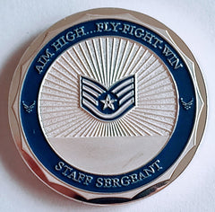 AIR FORCE RANK STAFF SERGEANT #S3009K COLORIZED ART ROUND