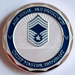 AIR FORCE RANK CHIEF MASTER SERGEANT #S3005K COLORIZED ART ROUND