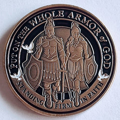 Armor of God Standing Firm in Faith #S3041K Religious Honor Challenge Coin Award
