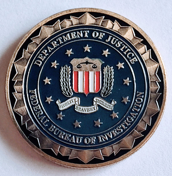 FBI Federal Bureau of Investigation Bronzed Color #C5043B Law Enforcement Government Honor Challenge Coin Award