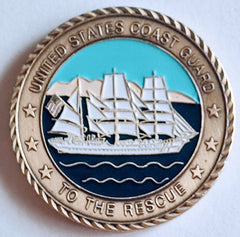 Coast Guard to The Rescue Ship #S3034K Military Honor Challenge Coin Award