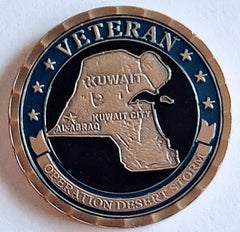 Operation Desert Storm Kuwait Veteran #S3038K Military Honor Challenge Coin Award