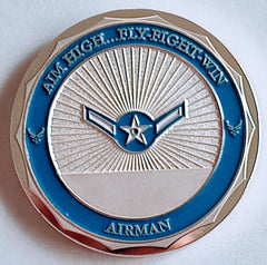 AIR FORCE RANK AIRMAN #S3012K COLORIZED ART ROUND