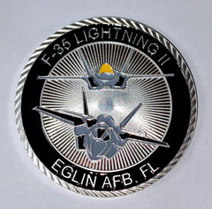 F-35 Lightning II Aircraft Eglin Air Force Base #S3070K Military Large Honor Challenge Coin Award