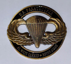 Paratrooper Airborne Proud - Always Earned Never Given #S3072K Military Honor Challenge Coin Award