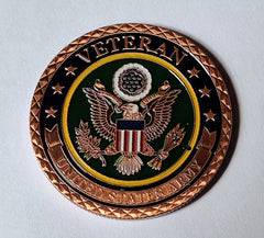 Army Veteran Copper #C5021B Military Honor Challenge Coin Award