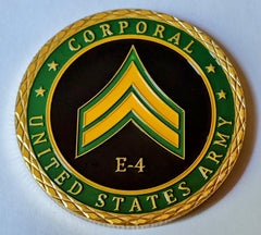 Army Corporal E-4 Rank #C1465B Military Honor Challenge Coin Award
