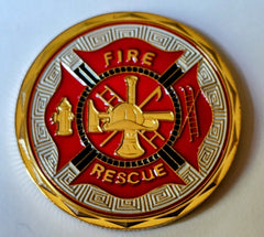 Fire Rescue Department Thin Red Line #S3106K Public Service Honor Challenge Coin Award