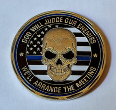 Police Officer - God Will Judge Our Enemies We'll Arrange The Meeting #S3075K Law Enforcement Honor Challenge Coin Award