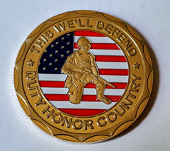 Army Veteran Proudly Served - This We'll Defend - Duty Honor Country #S3091K Military Honor Challenge Coin Award