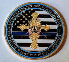 Police Officer Prayer Blessed are The Peacemakers #S3093K Law Enforcement Honor Large Challenge Coin Award
