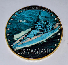 NAVY USS Maryland BB-46 #CMDB Challenge Coin