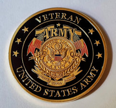 Army Veteran Loyalty Duty Respect Service Honor Integrity Courage #S3110K Military Honor Challenge Coin Award