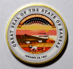 Kansas State Seal #CBXB381B Honor Challenge Coin Award