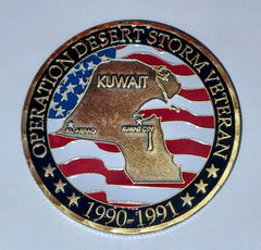 Kuwait Operation Desert Storm Veteran #S3246K Military Honor Challenge Coin Award