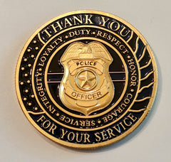 Police Thank You For Your Service #S3247K Law Enforcement Honor Challenge Coin Award