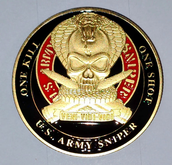 Army Sniper - One Shot, One Kill #S7029K Military Challenge Honor Coin