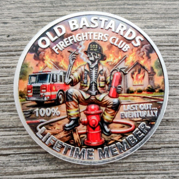 Old Bastards Firefighters Club Lifetime Member #S8125K Honor Challenge Coin Award