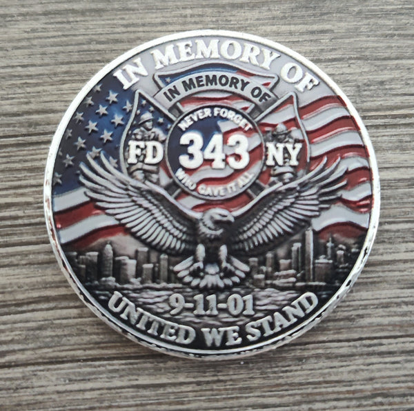9/11 Remembrance Never Forget FDNY #S8124K Honor Challenge Coin Award