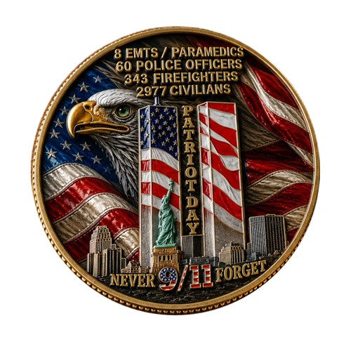 Patriot Day Never Forget 9/11 Honor The Heroes #S8160K Military Honor Challenge Coin Award
