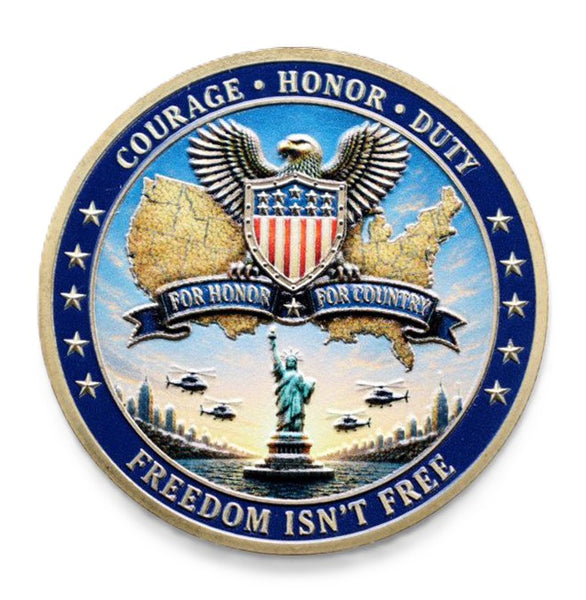 Answered The Call - Defended Freedom - For Honor and Country #S8164K Military Honor Challenge Coin Award